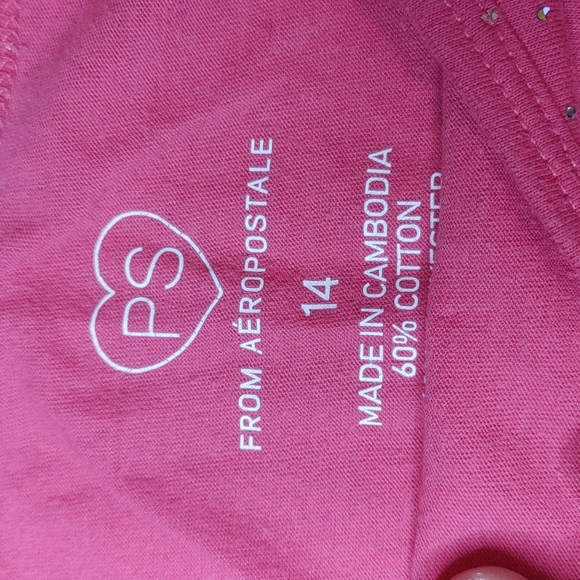 💥 Bundle Only 💥 PS by AEROPOSTALE Pink Sparkled Long Sleeve Tee - Picture 3 of 4